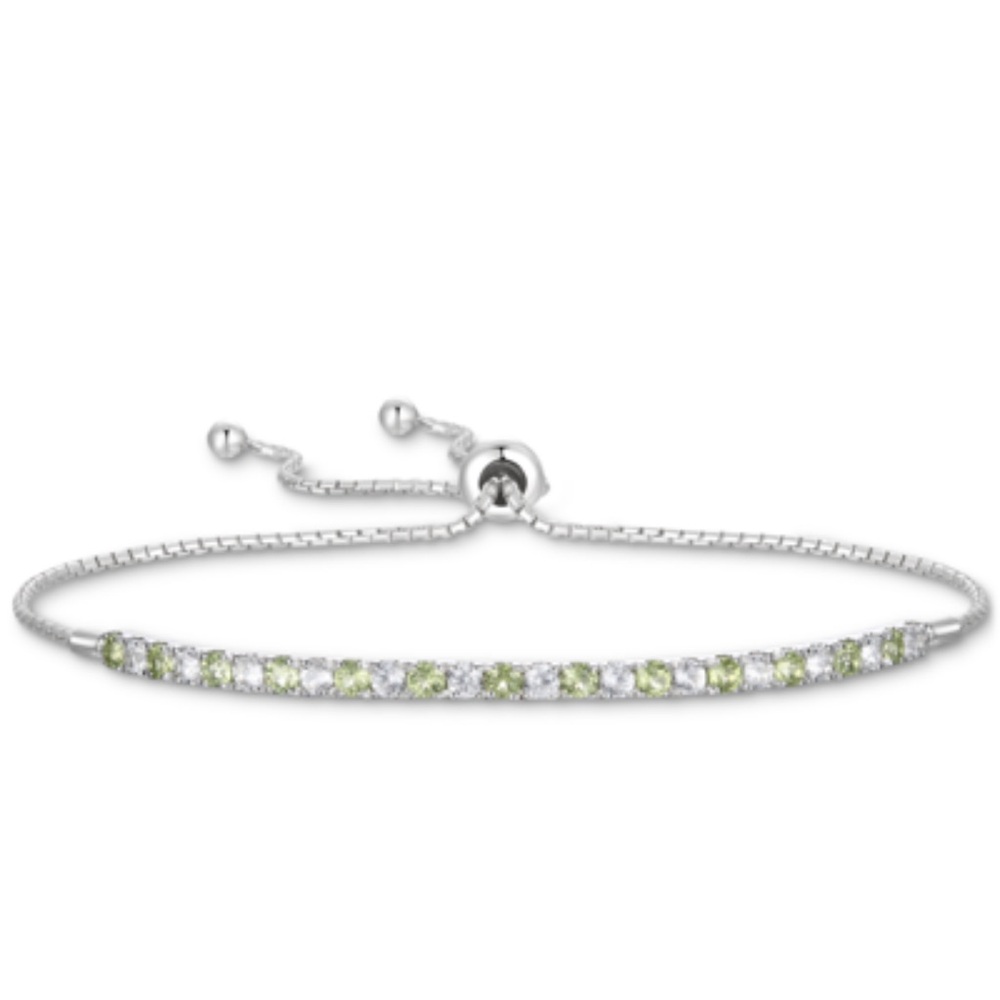 White Topaz and Peridot Bracelet